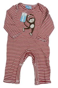 Nové - Červeno-bílý pruhovaný overal s opicí 