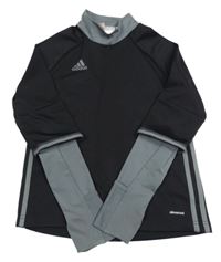 Černo-šedé funkční triko se stojáčkem Adidas