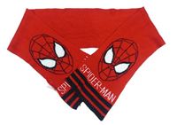 Červeno-černá pletená šála se Spider-manem