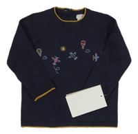 Nové - Tmavomodrý lehký svetr s letadly Mamas&Papas