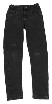 Tmavošedé teplákové skinny rifle