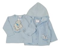 Nové - 2set - Svštlemodrá propínací mikina s koníkem + triko 