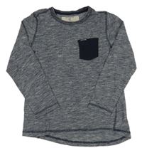 Tmavomodré žíhané triko s kapsičkou Garcia 