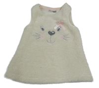 Smetanové chlupaté šaty s čumákem Ergee