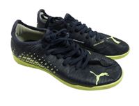 Tmavomodro-limetové sálové kopačky Puma vel.33