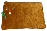 Medová plyšová deka se sobem 