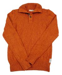 Oranžový melírovaný svetr se stojáčkem H&M