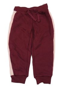 Vínovo-růžové tepláky H&M