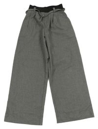 Šedé široké kalhoty s páskem Zara