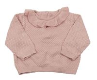 Růžový svetr s volánkem Matalan