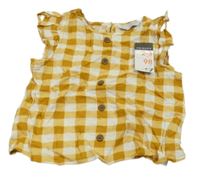 Nové - Hořčicovo-bílá kostkovaná halenka Primark