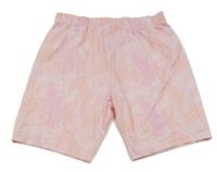 Světlerůžové batikované pyžamové kraťasy