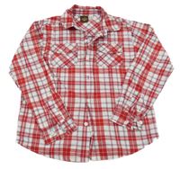 Červeno-bílá kostkovaná košile 