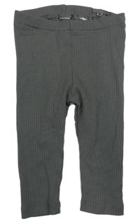 Tmavošedé žebrované legíny