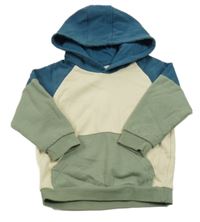 Modro-béžovo-khaki mikina s kapucí Matalan