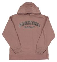 Starorůžová mikina s nápisem a kapucí Primark