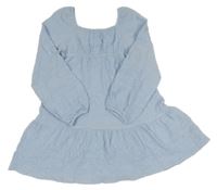 Světlemodré mačkané šaty H&M