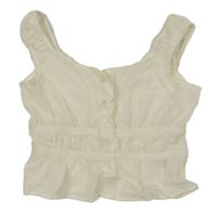 Bílý lehký crop top H&M
