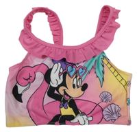 Růžovo-žlutá plavková lambáda s Minnie Disney 