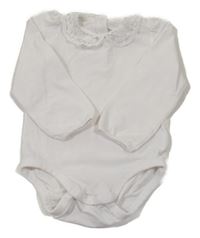 Bílé body s krajkovým límečkem H&M