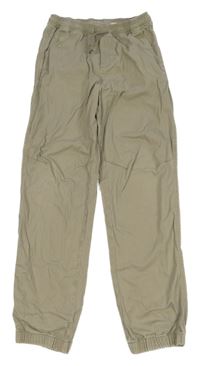Béžové plátěné cuff kalhoty H&M