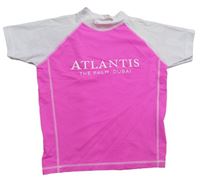 Neonově růžovo-bílé UV tričko s nápisem