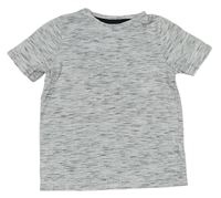 Bílo-šedé melírované tričko Tu