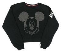 Černá crop mikina s Mickeym zn. Primark