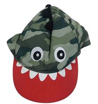 Khaki-červená plátěná kšiltovka s příšerkou George 