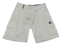 Bílé plátěné cargo kraťasy Moncler