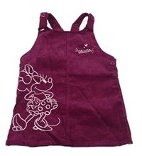 Tmavorůžové manšestrové šaty s Minnií Primark