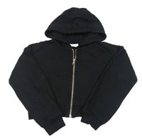Černá propínací crop mikina s kapucí Matalan