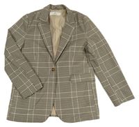 Béžovo-černý kostkovaný kabátek H&M