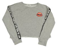 Šedá crop mikina s nápisy zn. H&M