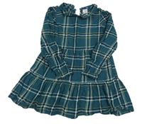 Petrolejové kostkované plátěné šaty Little Kids