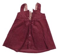 Tmavorůžové manšestrové šaty Obaibi