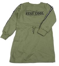 Khaki teplákové šaty s nápisem Y.F.K.