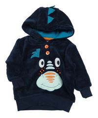 Tmavomodrá chlupatá mikina s kapucí - dinosaurus Lupilu