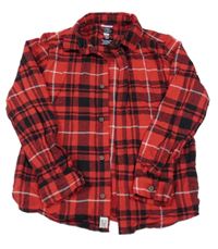 Červeno-černo-bílá kostkovaná košile F&F