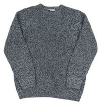 Tmavomodro-bílý melírovaný svetr C&A