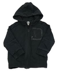 Černá propínací mikina s kapsou a kapucí F&F