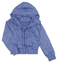 Fialová šusťáková jarní crop bunda s kapucí Alive