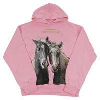 Světlerůžová mikina s koníky a kapucí Page one young vel. 176