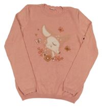 Broskvový svetr se srnkou LC Waikiki