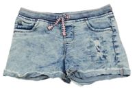 Světlemodré riflové kraťasy s prošoupáním D-zine