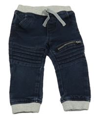 Tmavomodré cuff rifle se šedými lemy Ergee