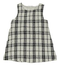 Bílo-černé kostkované podšité šaty