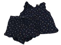 2set - Tmavomodré tričko se srdíčky + kraťasy H&M