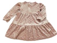 Světlerůžové sametové šaty s hvězdičkami George 