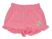 Neonově růžové bavlněné kraťasy s tukanem So Cute 